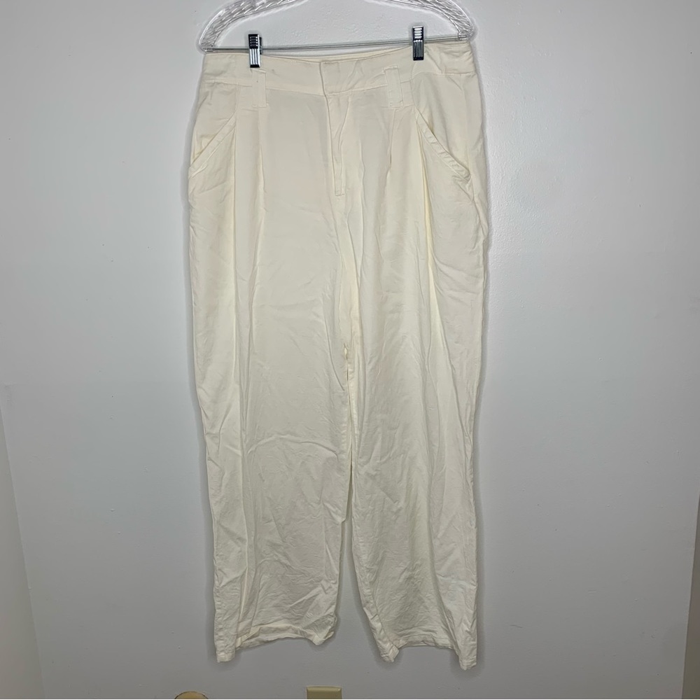 Maeve by Anthropologie cream wide leg pants